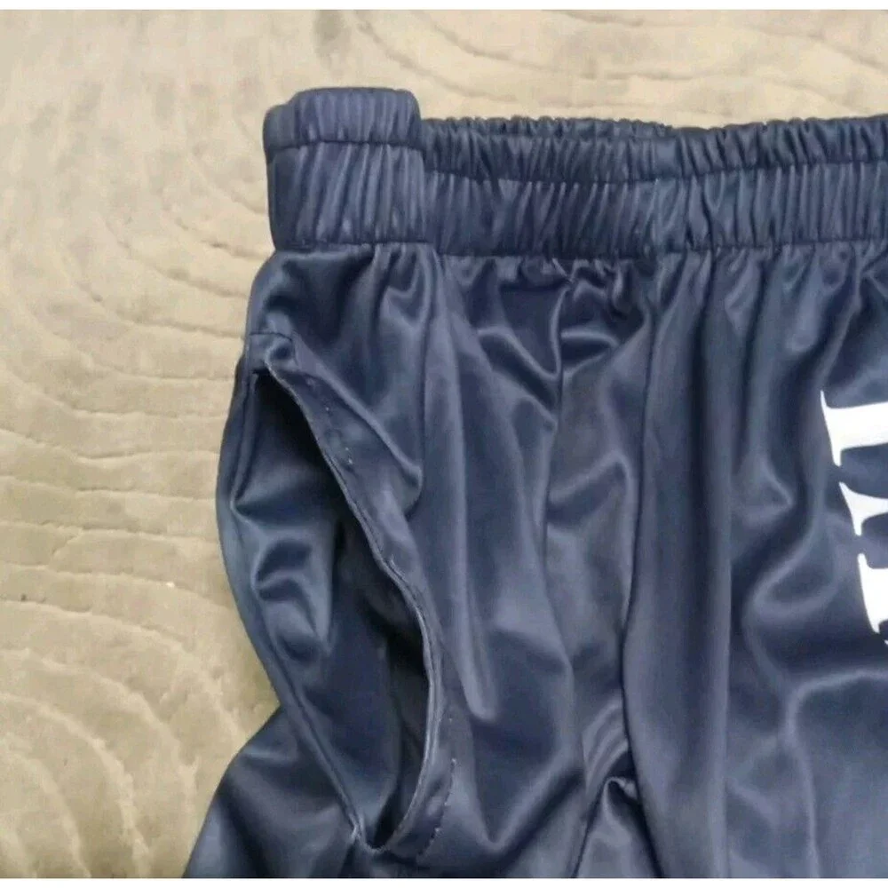 Pj Bottoms Size M Silky Blue Talyor S. Logo Elastic Waist Pockets - Picture 6 of 8
